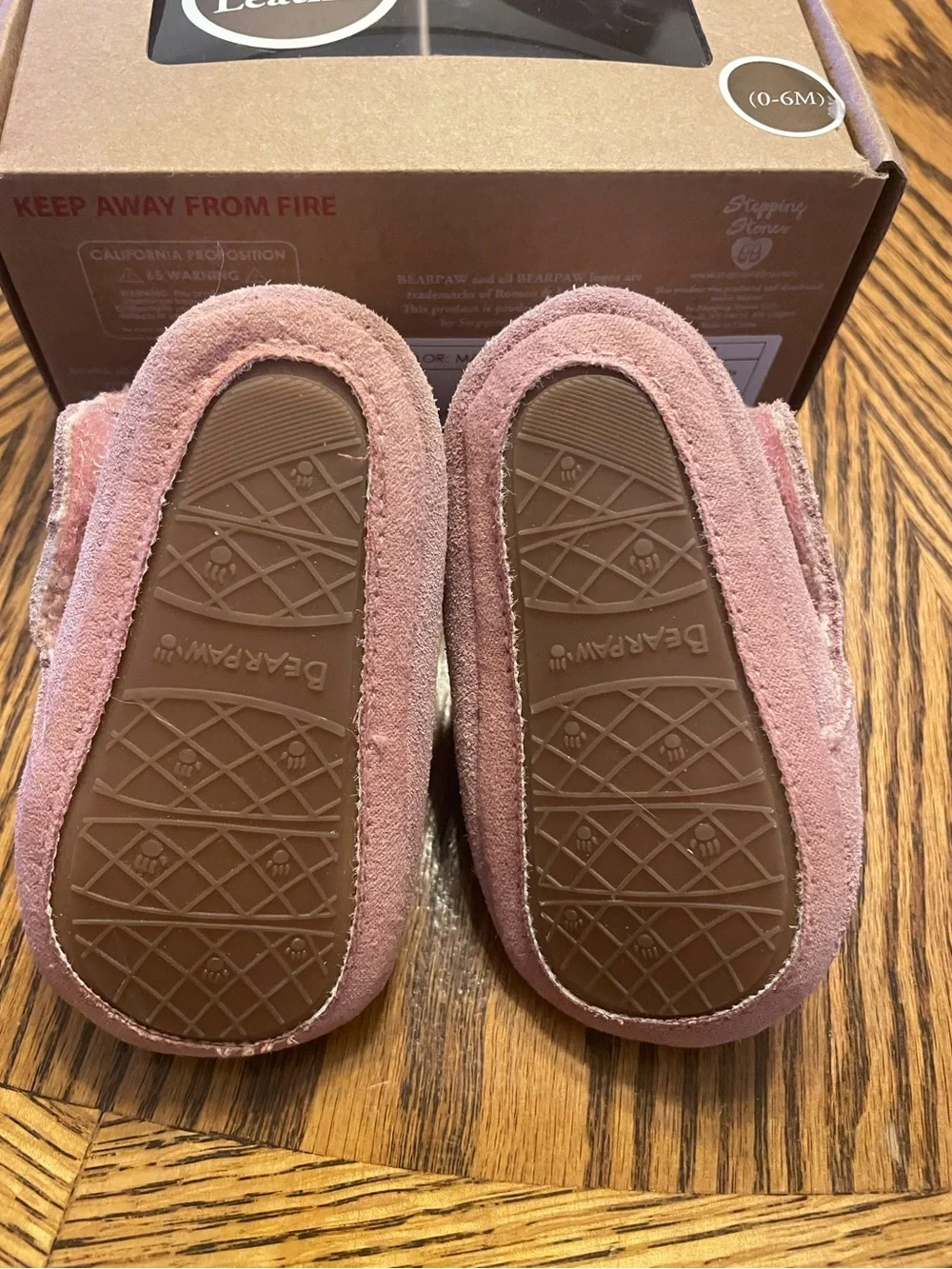 BearPaw Stepping Stones Pink Plush Lined Baby Booties